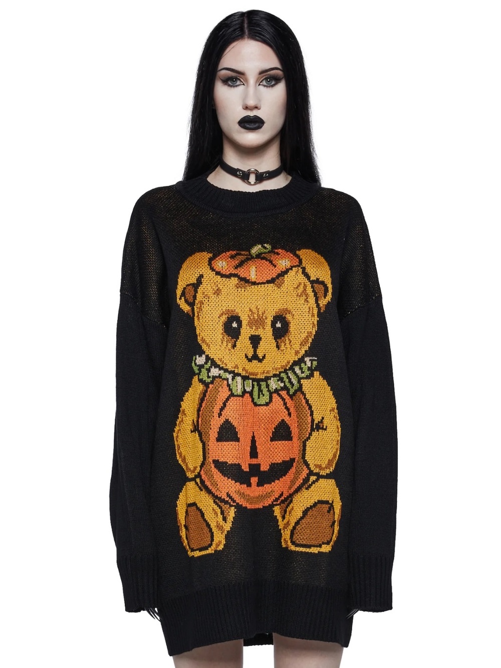 NWT Trickz N’ Treatz Halloween Teddy Bear Jack O’Lantern Pumpkin Sweater XL/XXL